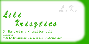lili krisztics business card